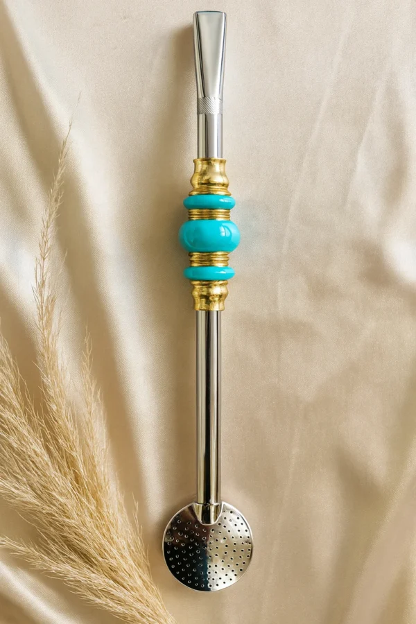 BOMBA INOX COM 3 PÉROLAS OURO - Imagem 7