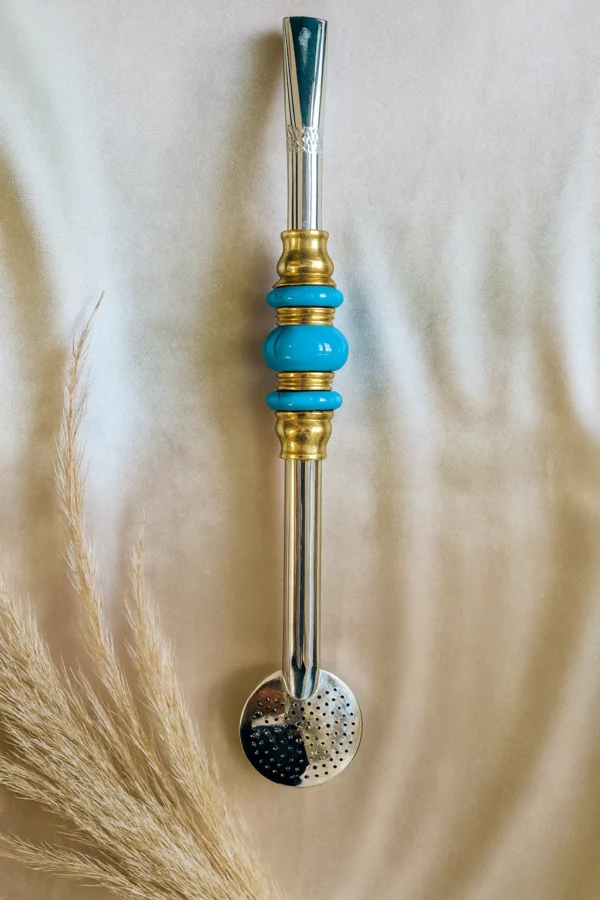 BOMBA INOX COM 3 PÉROLAS OURO - Imagem 9