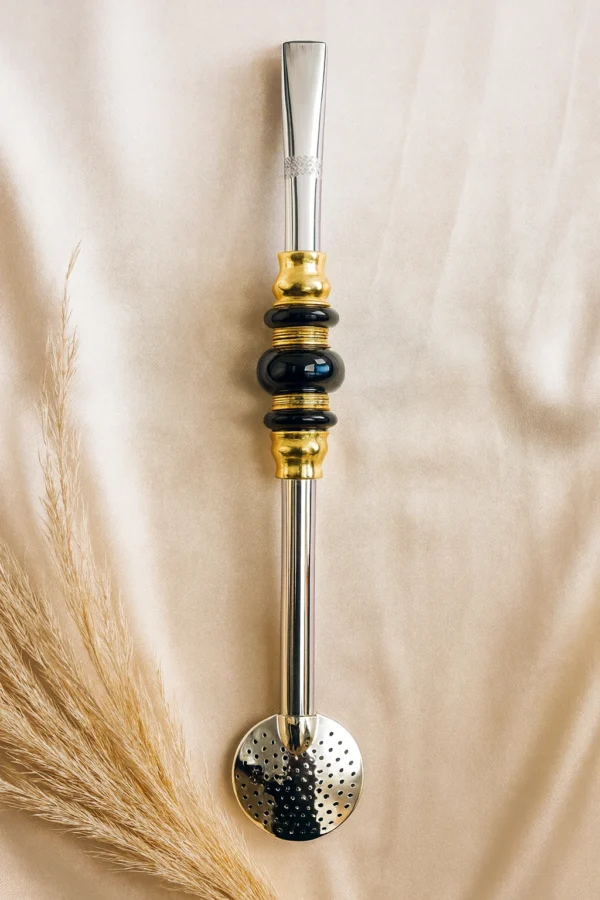 BOMBA INOX COM 3 PÉROLAS OURO - Imagem 10