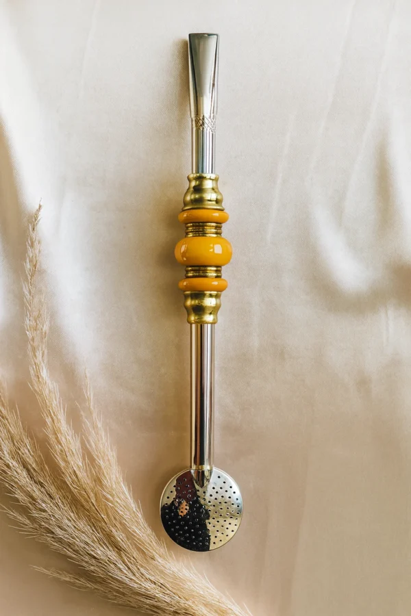 BOMBA INOX COM 3 PÉROLAS OURO - Imagem 12