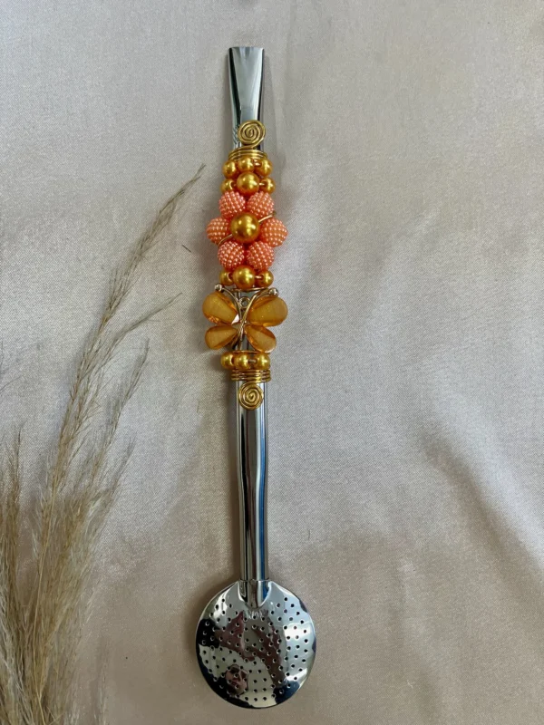 BOMBAS INOX COM BORBOLETA E FLOR DE PEROLA - Imagem 4