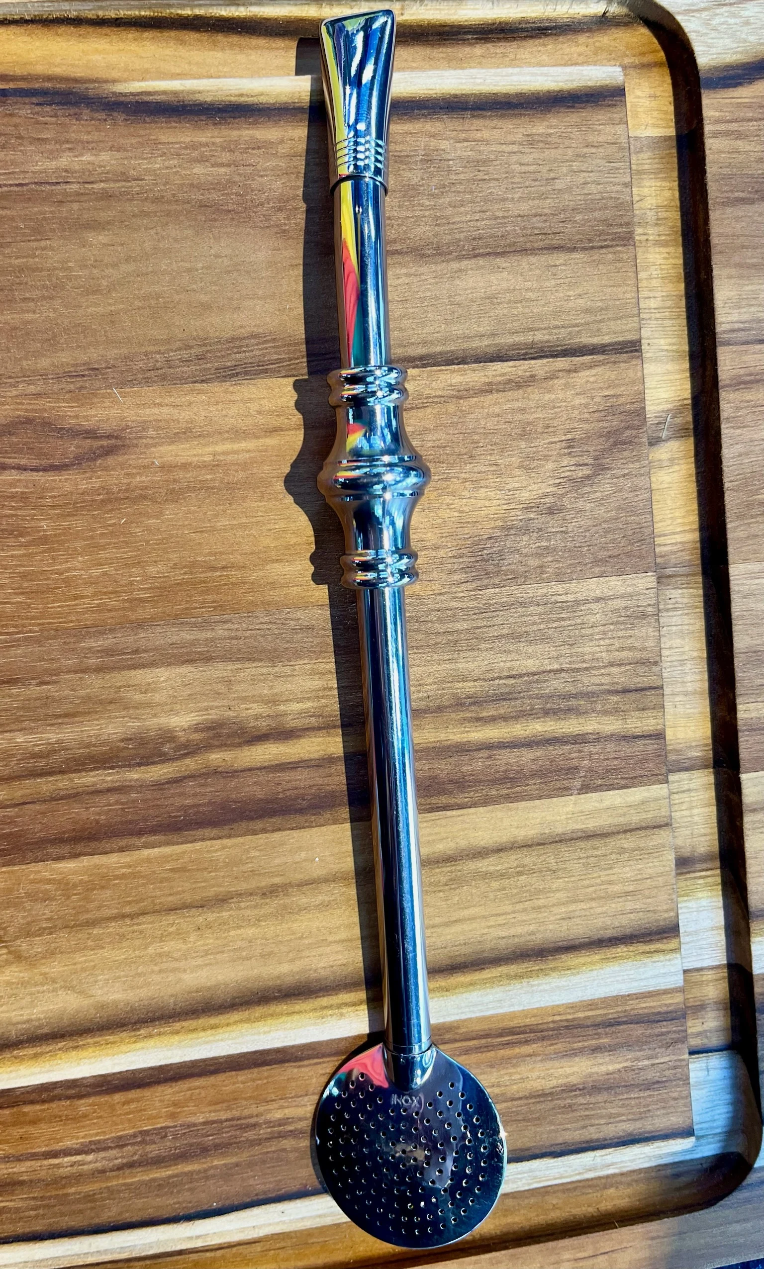 CÓD 019  BOMBA INOX ANEL CASTELO COM BIQUEIRA E ROSCA 22CM