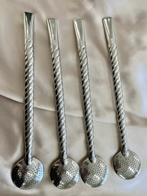 CÓD 210 BOMBA DE INOX CANO TORCIDO 22 CM BOJO FIXO - Imagem 2
