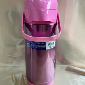CÓD 3254  GARRAFA TÉRMICA LUMINA 1L INOX - ROSA BALÉ