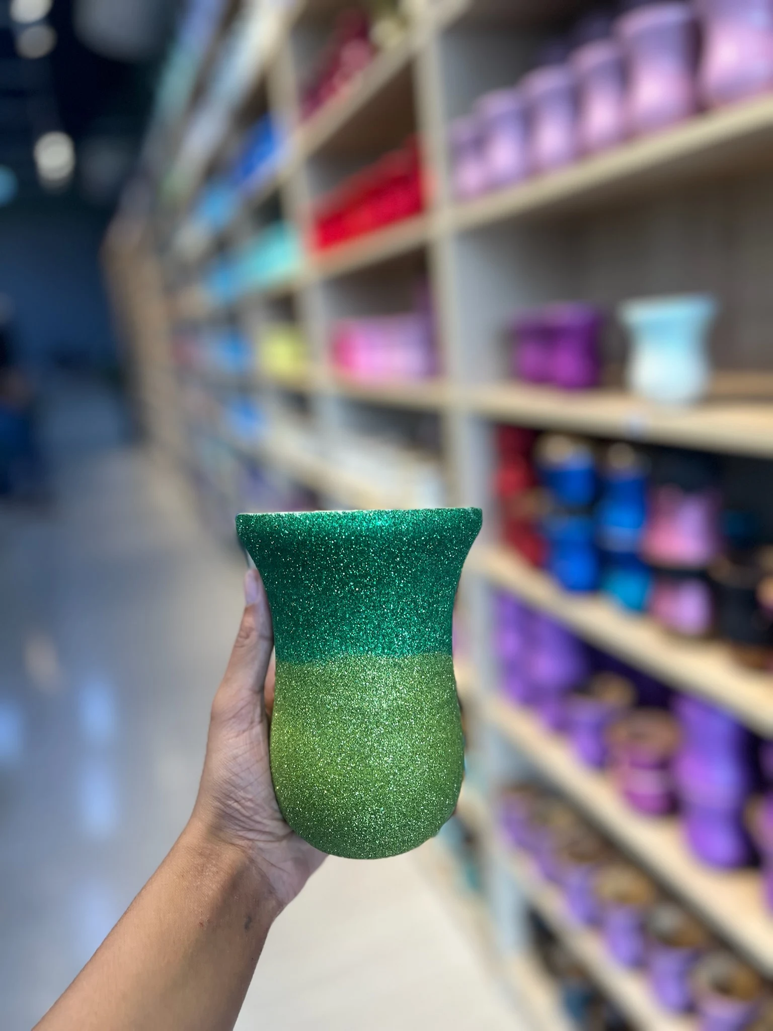 CÓD 3307 CUIA CANUDO DE MADEIRA COLORIDA COM GLITTER - Imagem 2