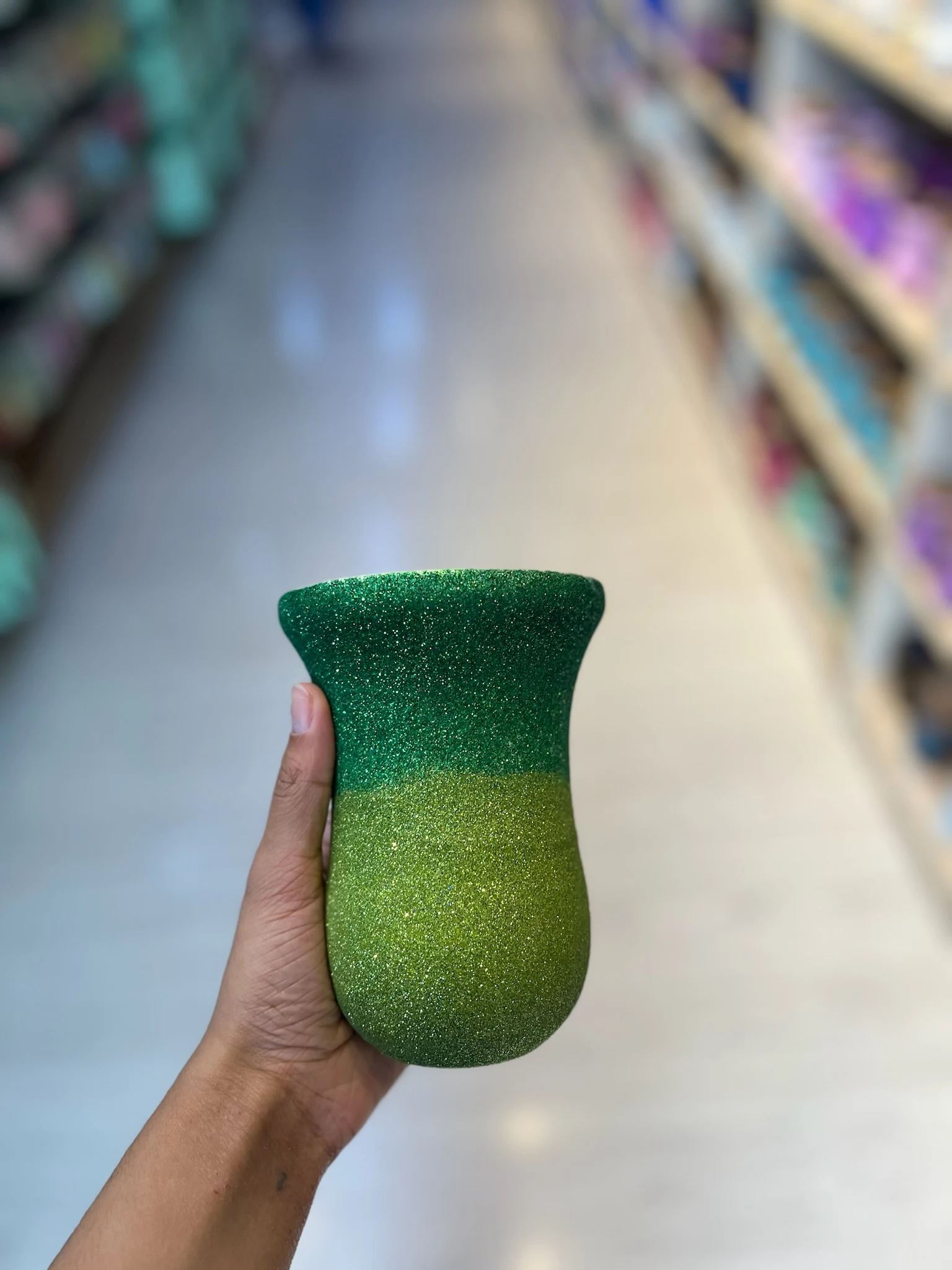 CÓD 3307 CUIA CANUDO DE MADEIRA COLORIDA COM GLITTER