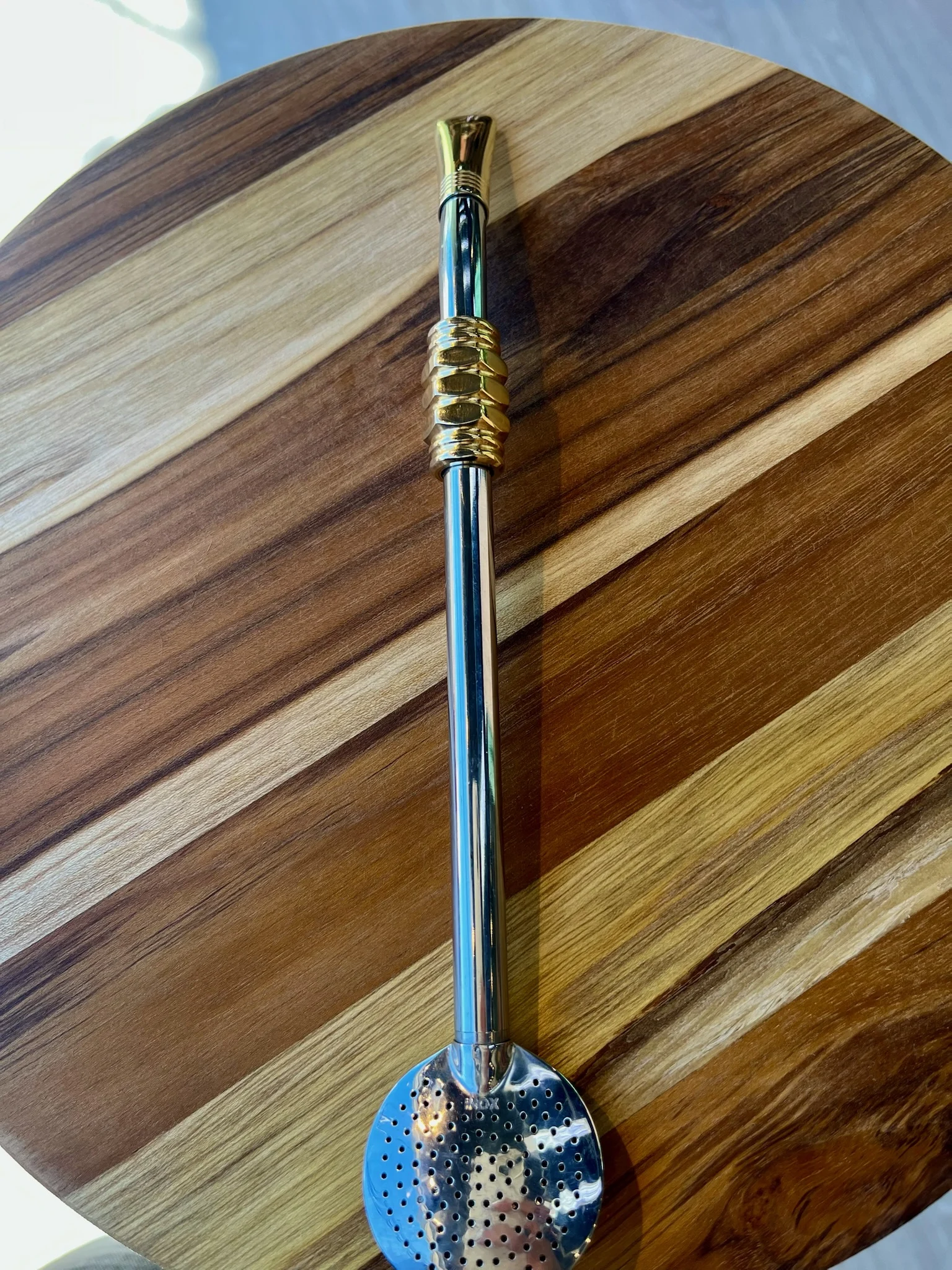 CÓD 3417 BOMBA INOX ANEL SEXTAVADO COM BIQUEIRA E ROSCA, OURO 24CM - MODELO 2 - Imagem 4