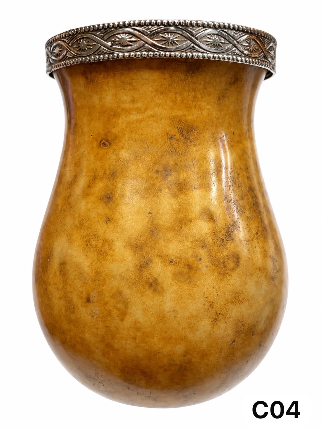CÓD 3249 CUIA BAGO DE TOURO COM VIROLA DE ALPACA - Imagem 4